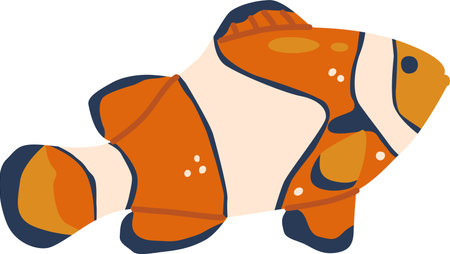 Clown fish aquarium animal vector illustrationのイラスト素材