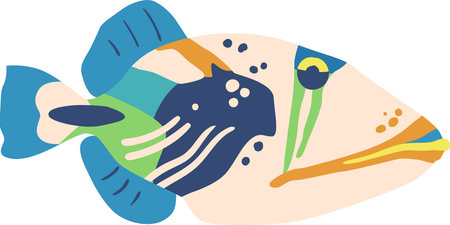 Ornamental aquarium fish vector illustrationのイラスト素材