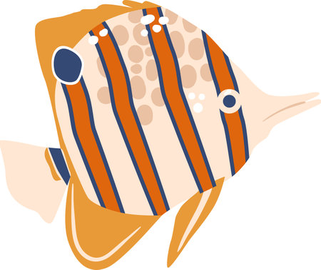 Cute sea fish vector illustrationのイラスト素材