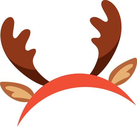 Christmas reindeer horns headband vector illustrationのイラスト素材