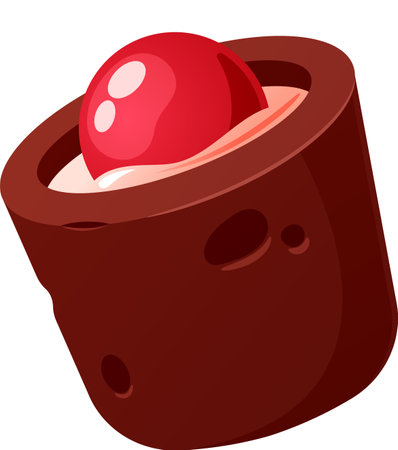 Chocolate candy with cherry vector illustrationのイラスト素材