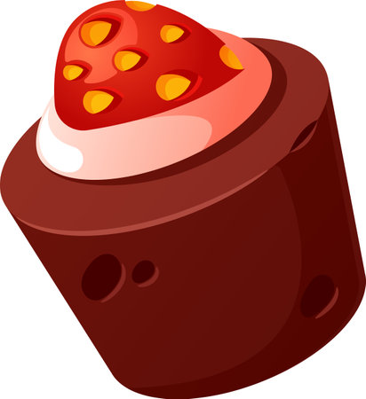 Strawberry chocolate candy vector illustrationのイラスト素材