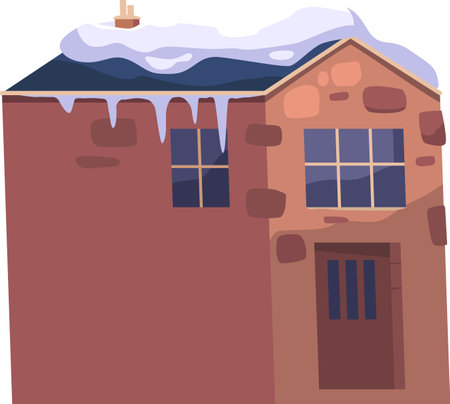 House building under snow vector illustrationのイラスト素材