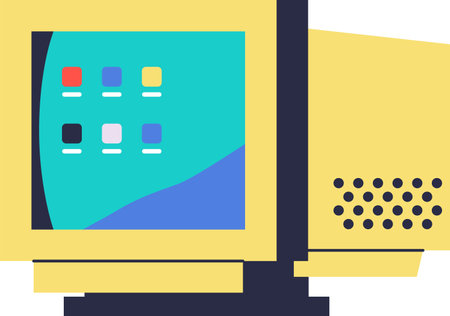 Vintage computer monitor vector illustrationのイラスト素材