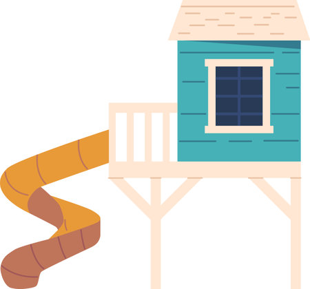 Wooden slide for children vector illustrationのイラスト素材