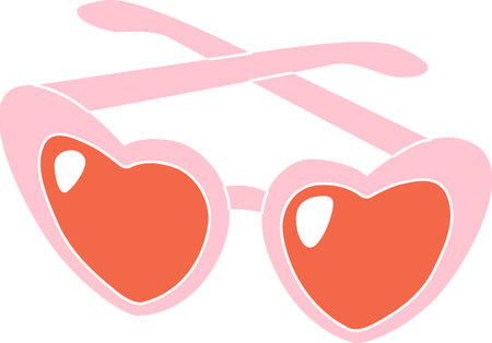 Heart shape hippie fashion sunglassesのイラスト素材