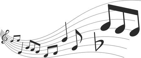Musical notes wave vector illustrationのイラスト素材