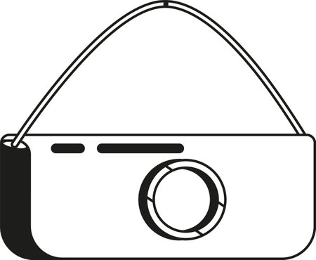 Black-and-white trendy female handbag vector illustrationのイラスト素材