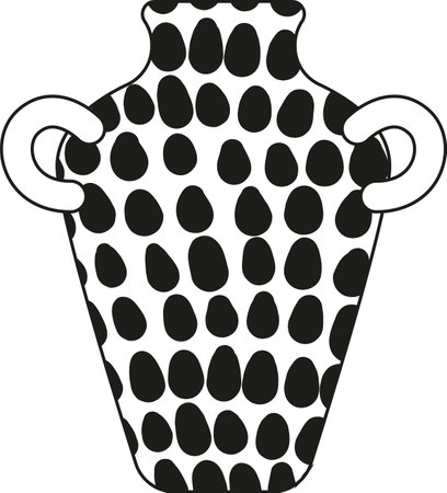 Black-and-white antique vase vector illustrationのイラスト素材