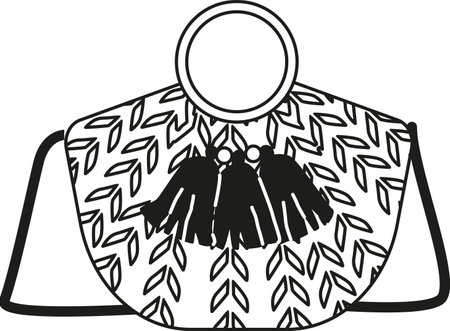 Black-and-white luxury female handbag vector illustrationのイラスト素材