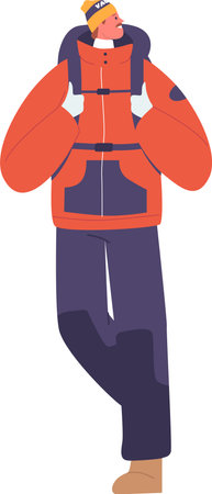 Man backpacker traveling vector illustrationのイラスト素材