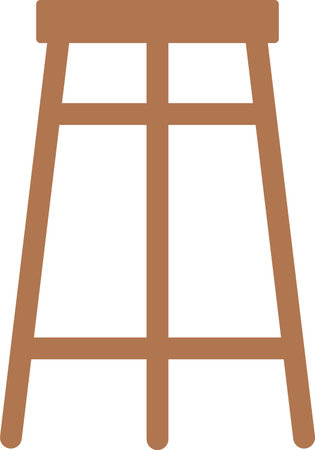 High bar stool wooden furnitureのイラスト素材