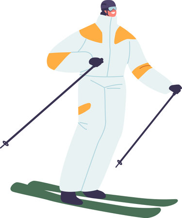 Skier sports character vector illustrationのイラスト素材