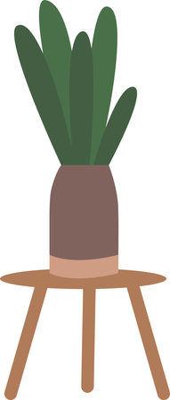 Aloe flowerpot on table vector illustrationのイラスト素材