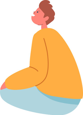 Amazed boy kid listening vector illustrationのイラスト素材