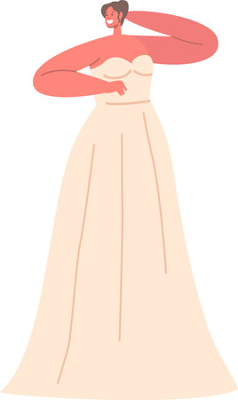 Bride in wedding gown vector illustrationのイラスト素材
