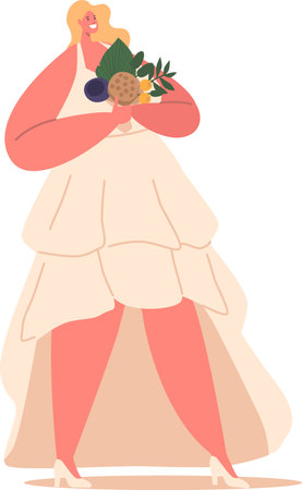 Attractive bride in creative dressのイラスト素材