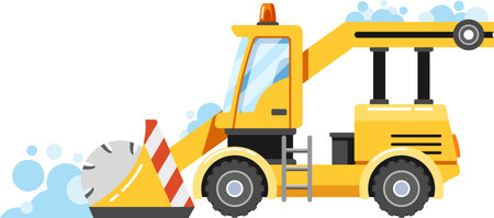 Snowplow tractor winter heavy machineryのイラスト素材