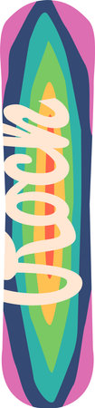 Stylish snowboard with hawaiian printのイラスト素材