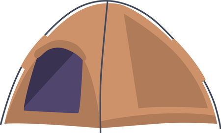 Touristic tent temporary camping shelterのイラスト素材