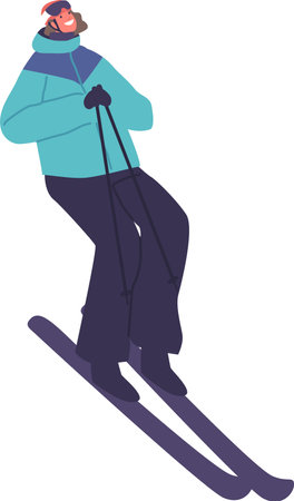 Skier riding down vector illustrationのイラスト素材