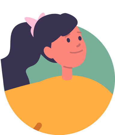 Beautiful preteen girl avatar vector illustration