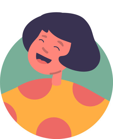 Girl child laughing contagiously vector illustrationのイラスト素材