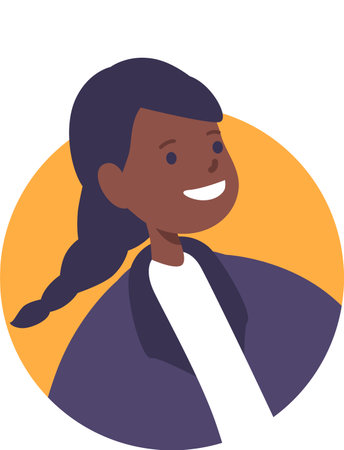 Toothy smiling teen girl vector illustration