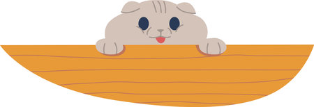 Cute little cat muzzle peekingのイラスト素材