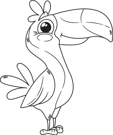 Black-and-white big-billed toucan vector illustrationのイラスト素材
