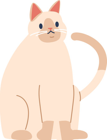 Fatty cat sitting vector illustrationのイラスト素材