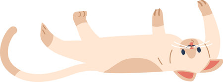 Playful cat lying vector illustrationのイラスト素材