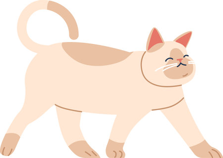 Little cat walking vector illustrationのイラスト素材