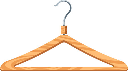 Wooden clothes hanger vector illustrationのイラスト素材