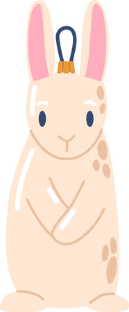 Funny bunny Christmas bauble vector illustrationのイラスト素材