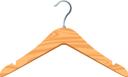 Vintage wooden hanger vector illustrationのイラスト素材