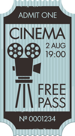 Cinema ticket free pass templateのイラスト素材