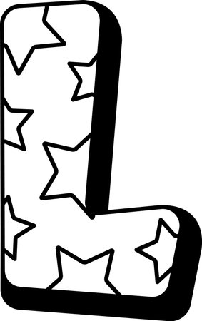 L childish font vector illustrationのイラスト素材