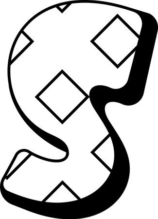 S childish font vector illustrationのイラスト素材