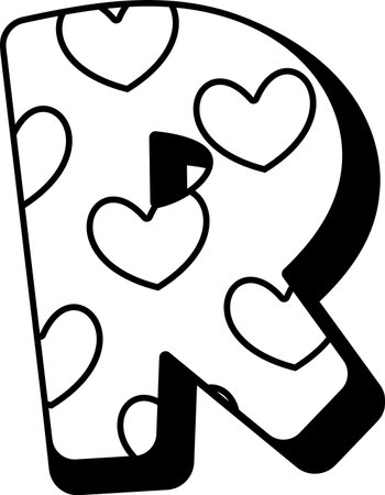 R childish font vector illustrationのイラスト素材