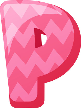 P childish capital letter vector illustrationのイラスト素材