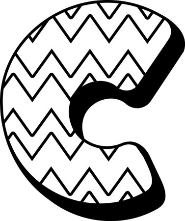 C childish font letter vector illustrationのイラスト素材