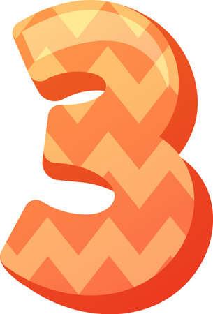 Three digit childish font vector illustrationのイラスト素材