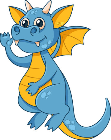 Cute dragon fantasy animal vector illustrationのイラスト素材