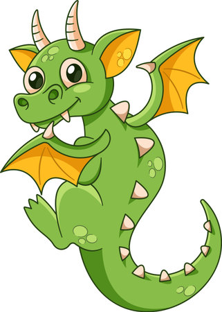 Fantasy lovely dragon vector illustrationのイラスト素材