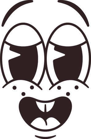 Retro happy emoticon animation vector illustrationのイラスト素材
