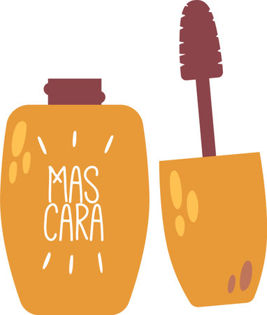 Mascara brush makeup packaging vector illustrationのイラスト素材