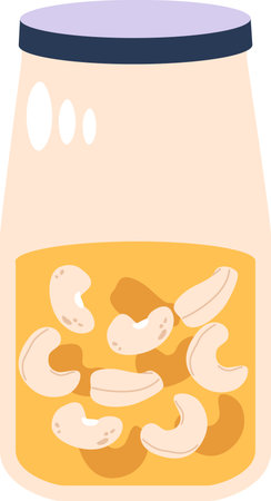 Cashew jam jar vector illustrationのイラスト素材
