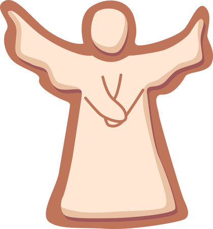 Angel new years gingerbread vector illustrationのイラスト素材