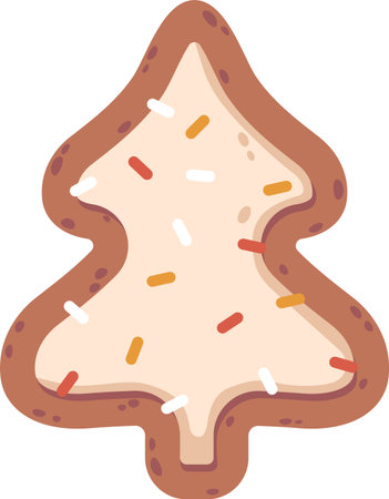 Christmas fir tree gingerbread vector illustrationのイラスト素材